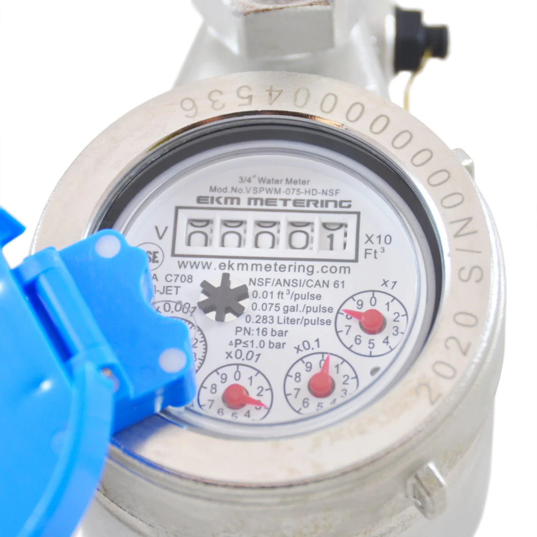 3/4 Inch Vertical Water Meter - Stainless Steel, NSF 61, High Definition, Pulse Output - Image 2
