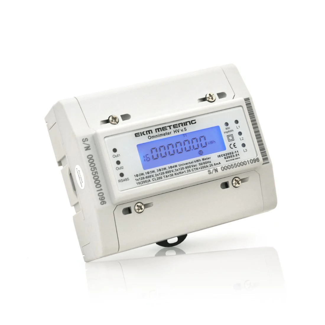 EKM Omnimeter HV v.5 – Universal Single and Three Phase up to 600V, Pulse Counting, Relay Controlling, Universal Smart Electric Meter